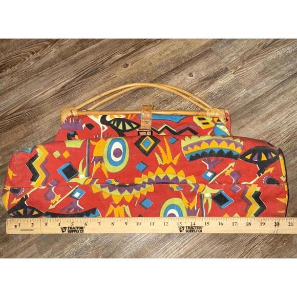 Sun N Sand Vintage Large Doctors Cotton Rhino Handbag Tribal Buckle Bag - Picture 5 of 15